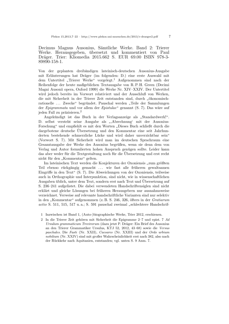 Open gallery for Decimus Magnus Ausonius, Sämtliche Werke