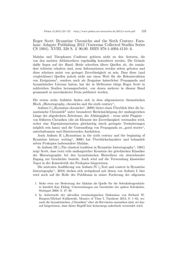 Open gallery for Byzantine Chronicles and the Sixth Century