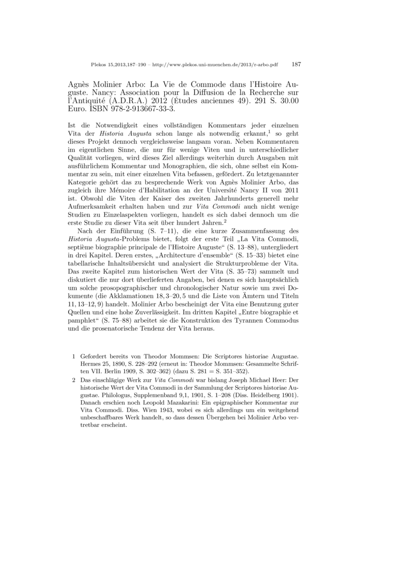 Open gallery for La Vie de Commode dans l'Histoire Auguste