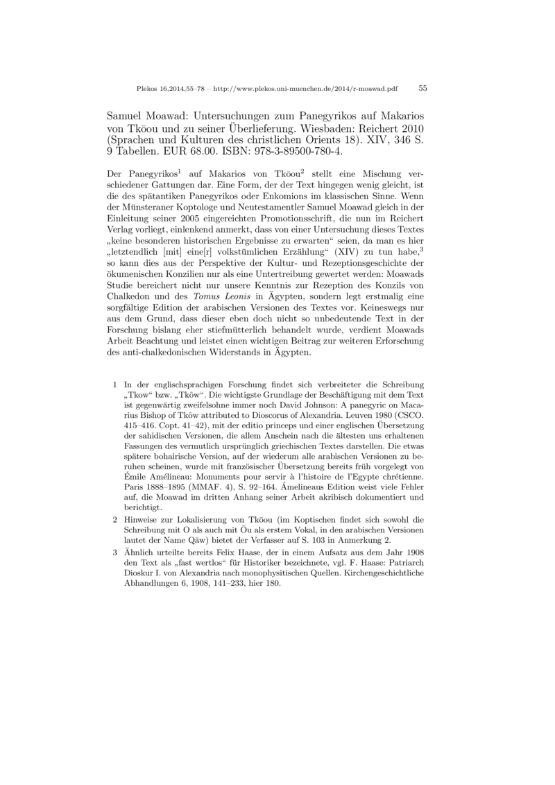 Open gallery for Untersuchungen zum Panegyrikos auf Makarios von Tkōou und zu seiner Überlieferung