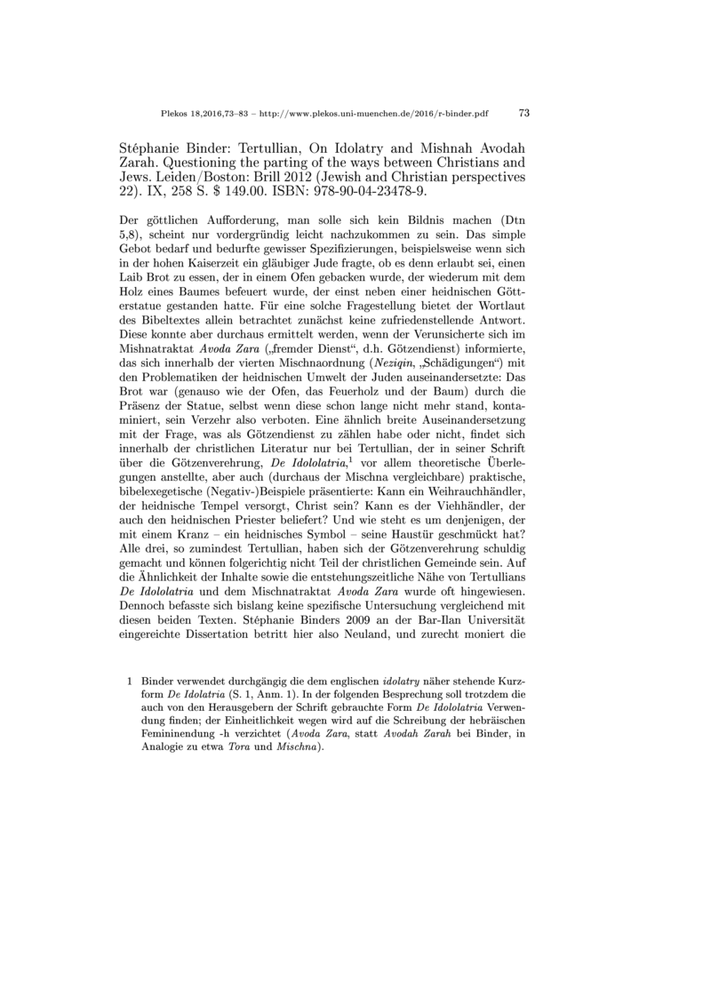 Open gallery for Tertullian, "On Idolatry" and Mishnah "Avodah Zarah"