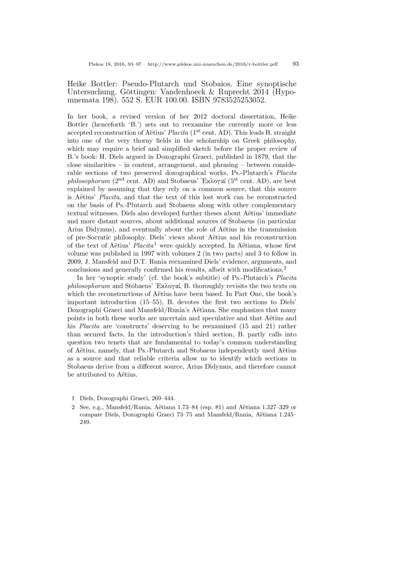 Open gallery for Pseudo-Plutarch und Stobaios