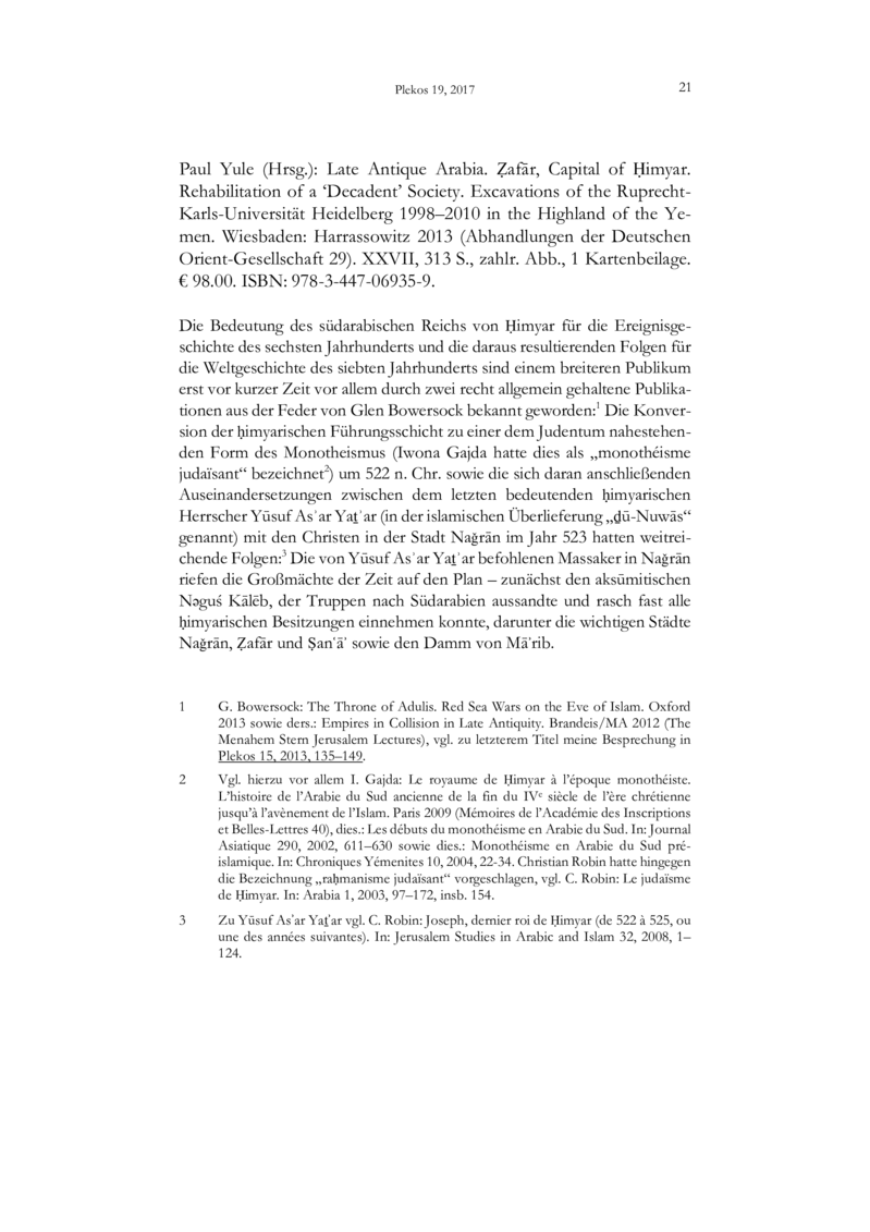 Open gallery for Late Antique Arabia - Zafar, Capital of Himyar