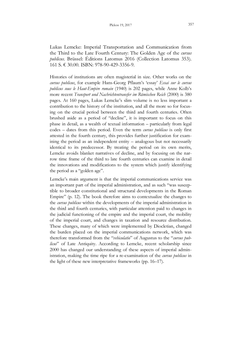 Open gallery for Imperial Transportation and Communication from the Third to the Late Fourth Century