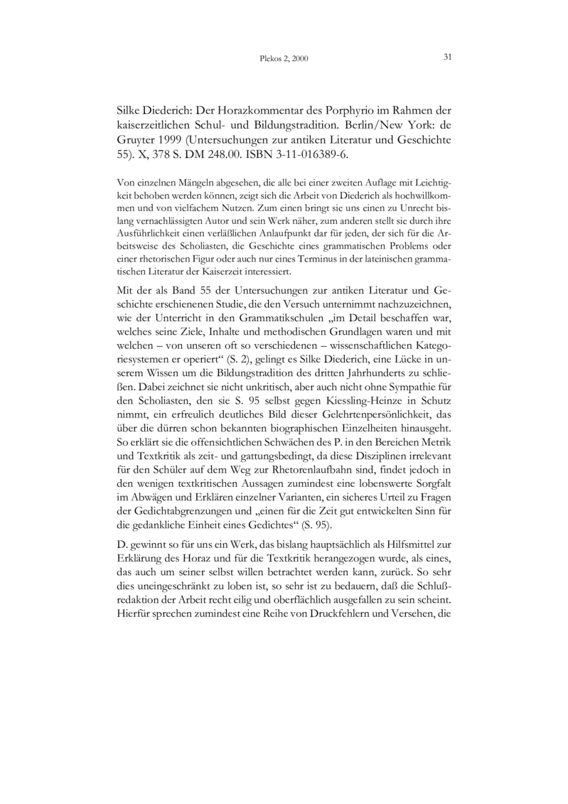 Open gallery for Der Horazkommentar des Porphyrio im Rahmen der kaiserzeitlichen Schul- und Bildungstradition