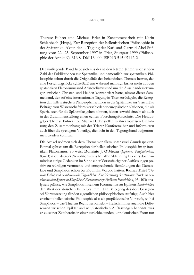 Open gallery for Zur Rezeption der hellenistischen Philosophie in der Spätantike