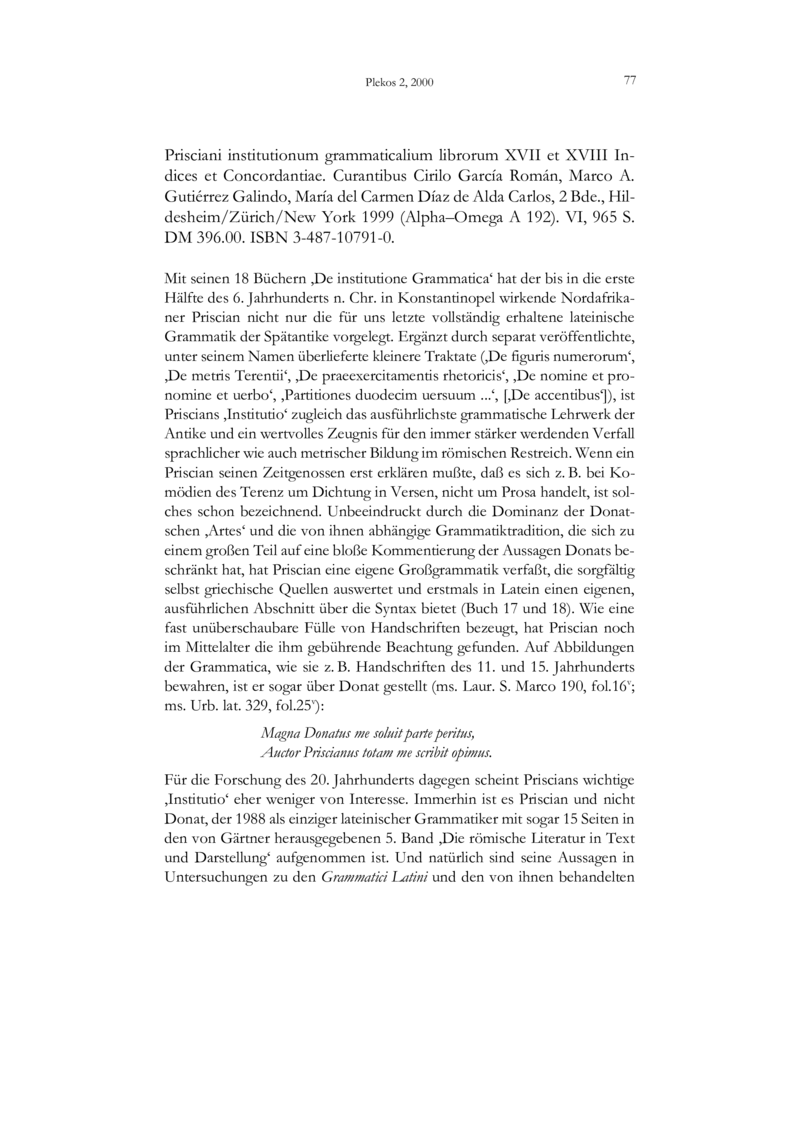 Open gallery for Prisciani institutionum grammaticalium librorum XVII et XVIII Indices et Concordantiae