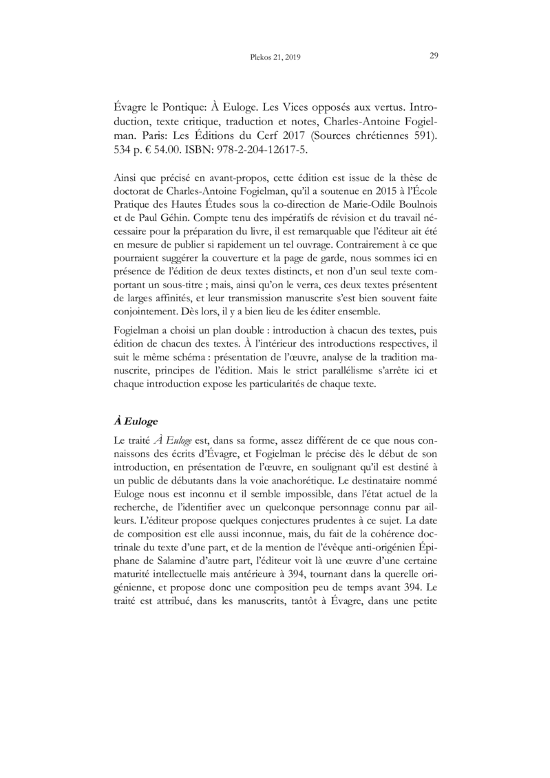 Open gallery for Évagre le Pontique: À Euloge