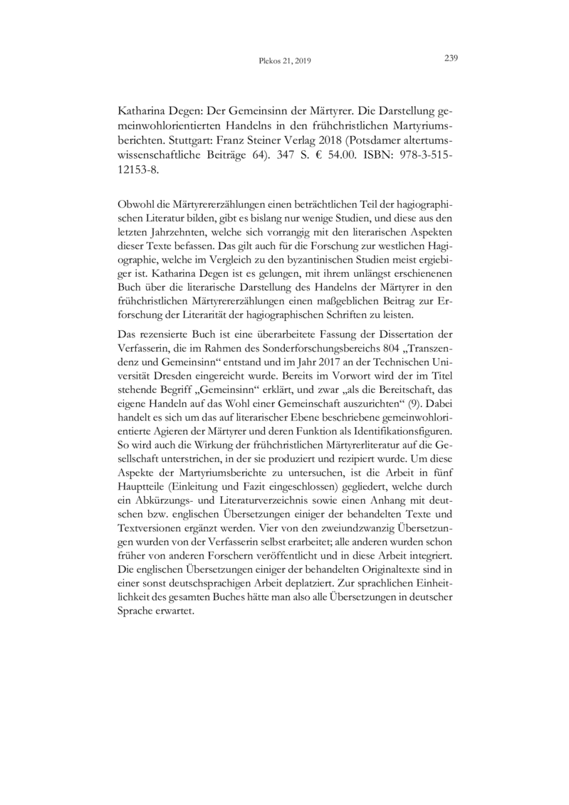 Open gallery for Der Gemeinsinn der Märtyrer