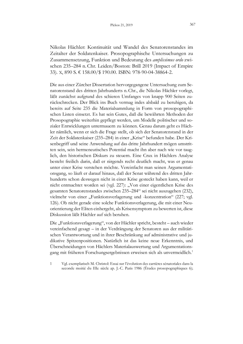 Open gallery for Kontinuität und Wandel des Senatorenstandes im Zeitalter der Soldatenkaiser