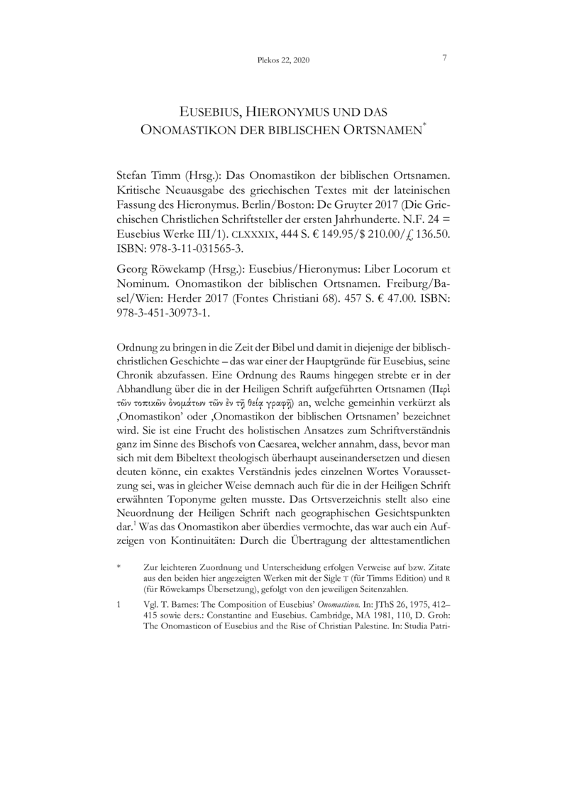 Open gallery for Eusebius/Hieronymus: Liber Locorum et Nominum