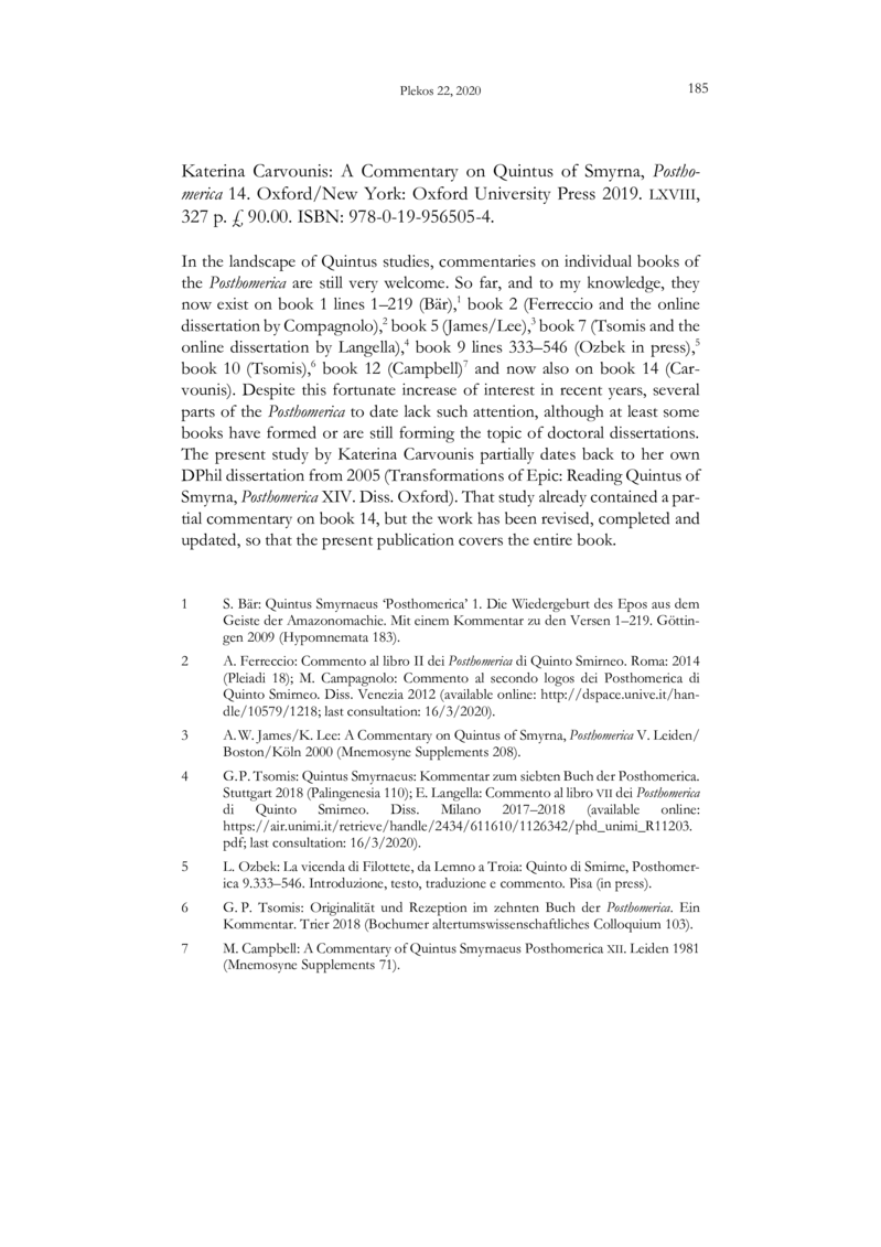 Open gallery for A Commentary on Quintus of Smyrna, "Posthomerica" 14