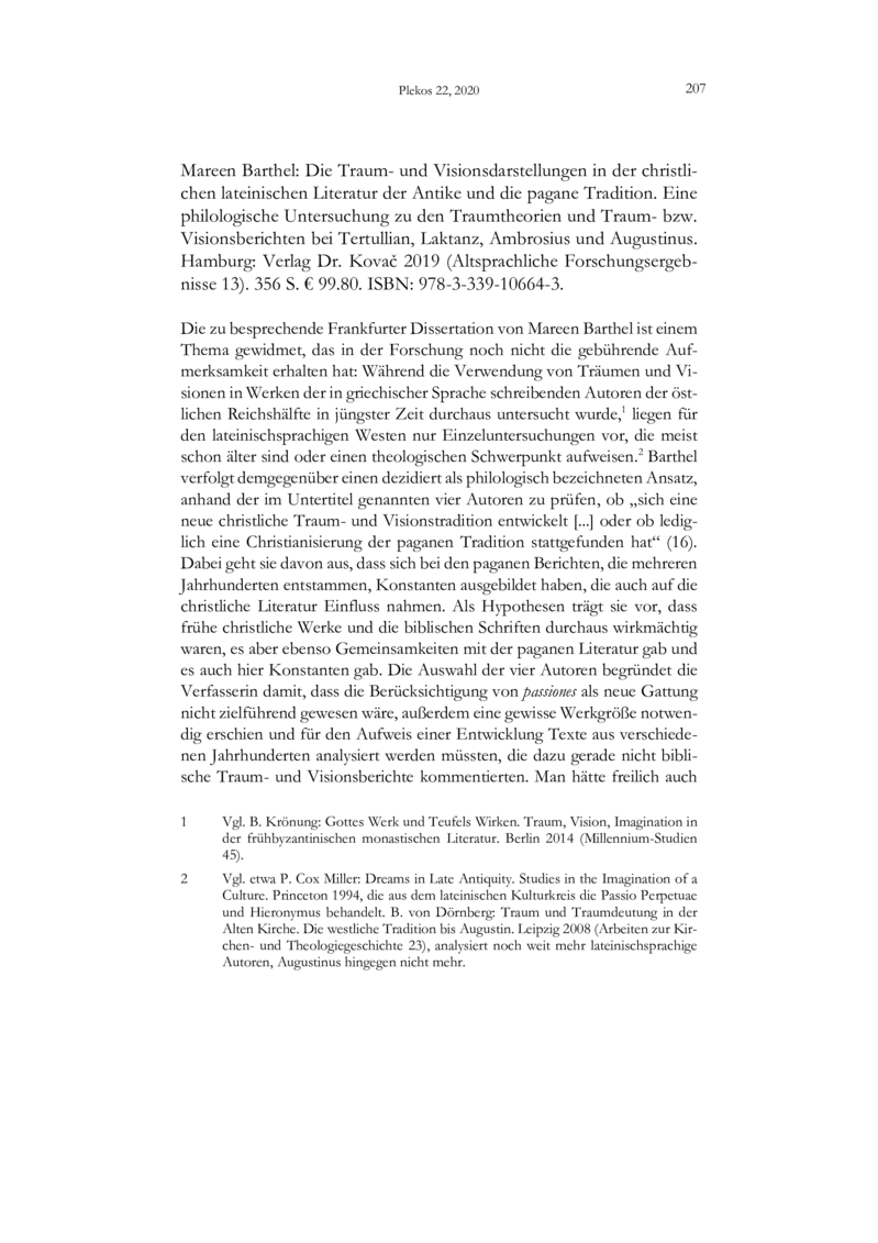 Open gallery for Die Traum- und Visionsdarstellungen in der christlichen lateinischen Literatur der Antike und die pagane Tradition