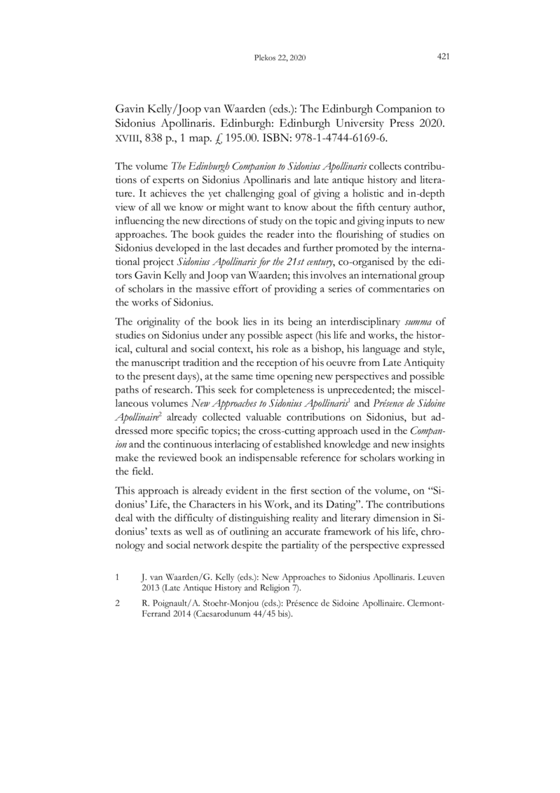 Open gallery for The Edinburgh Companion to Sidonius Apollinaris