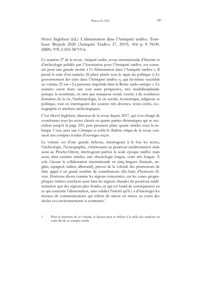 Open gallery for L’alimentation dans l’Antiquité tardive