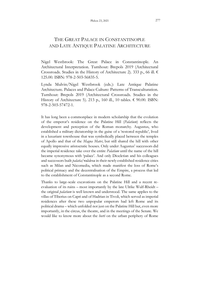 Open gallery for Late Antique Palatine Architecture