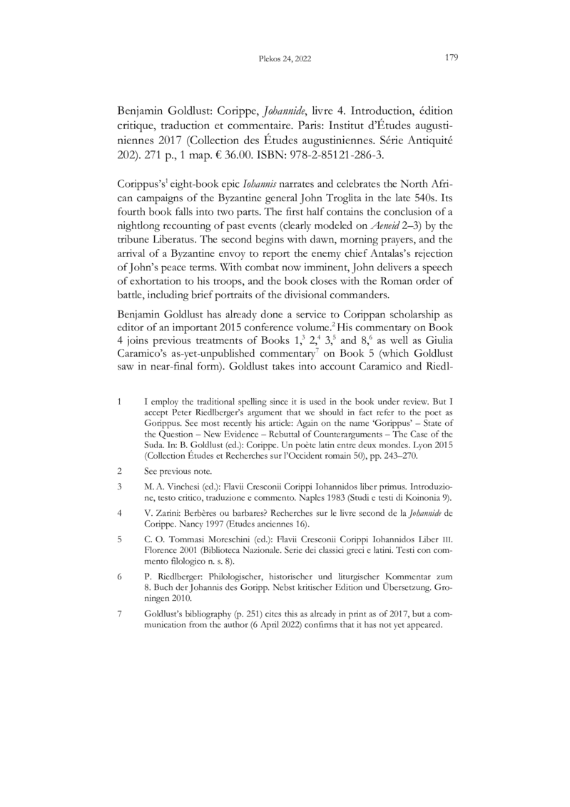 Open gallery for Corippe, "Johannide", livre 4