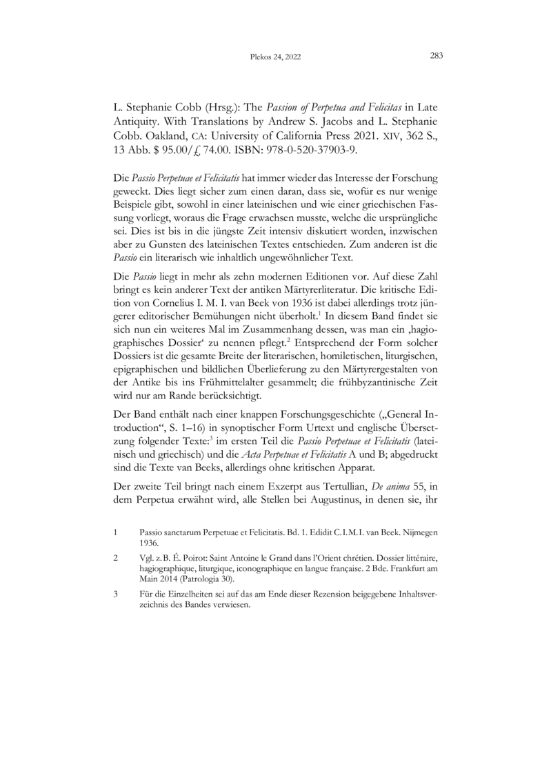 Open gallery for The "Passion of Perpetua and Felicitas" in Late Antiquity