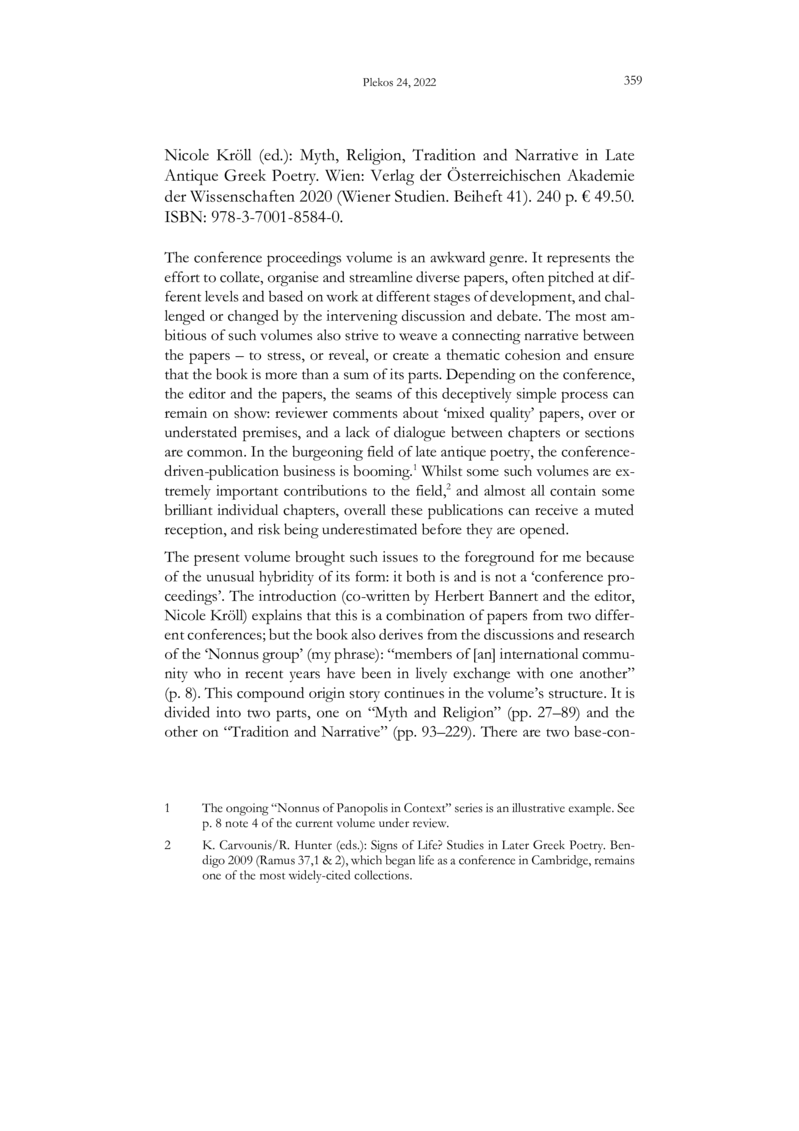 Open gallery for Myth, Religion, Tradition and Narrative in Late Antique Greek Poetry