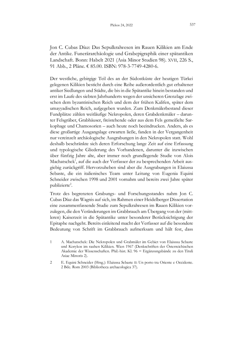 Open gallery for Das Sepulkralwesen im Rauen Kilikien am Ende der Antike