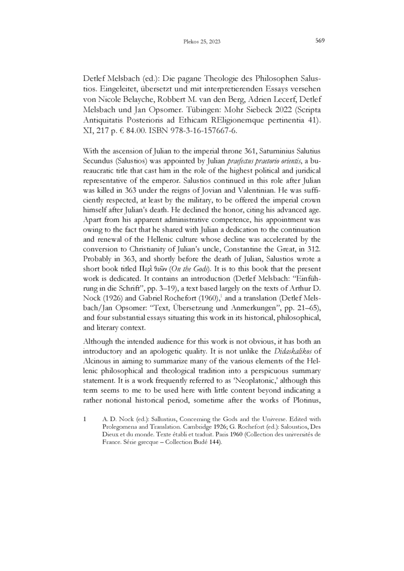 Open gallery for Die pagane Theologie des Philosophen Salustios