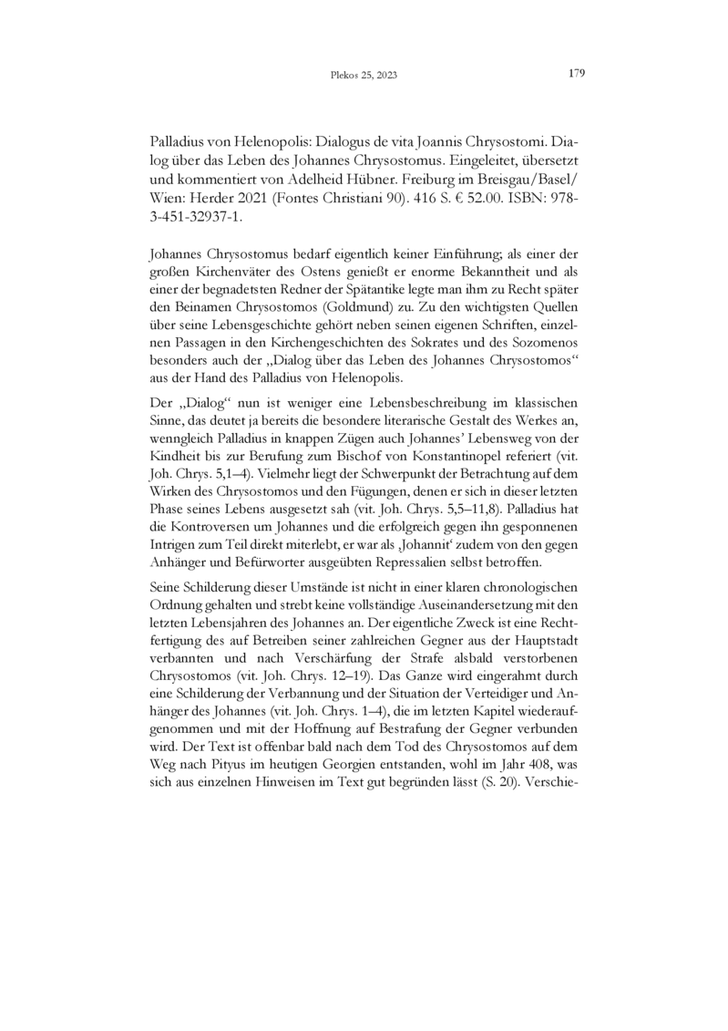 Open gallery for Palladius von Helenopolis: Dialogus de vita Joannis Chrysostomi