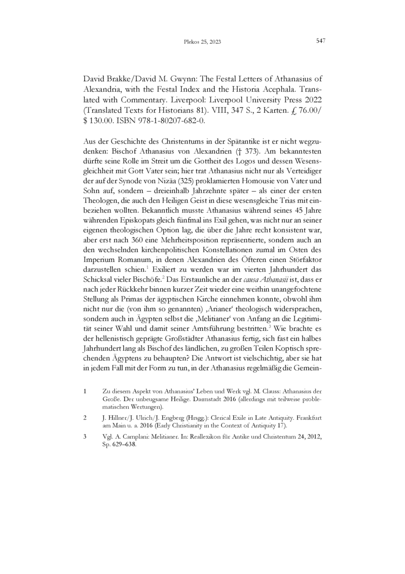 Open gallery for The Festal Letters of Athanasius of Alexandria, with the Festal Index and the Historia Acephala. Translated with Commentary
