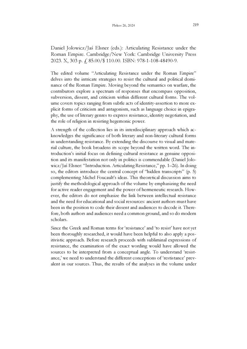 Open gallery for Articulating Resistance under the Roman Empire