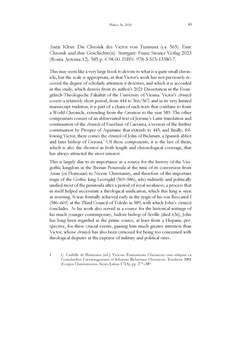 Open gallery for Die Chronik des Victor von Tunnuna (ca. 565)