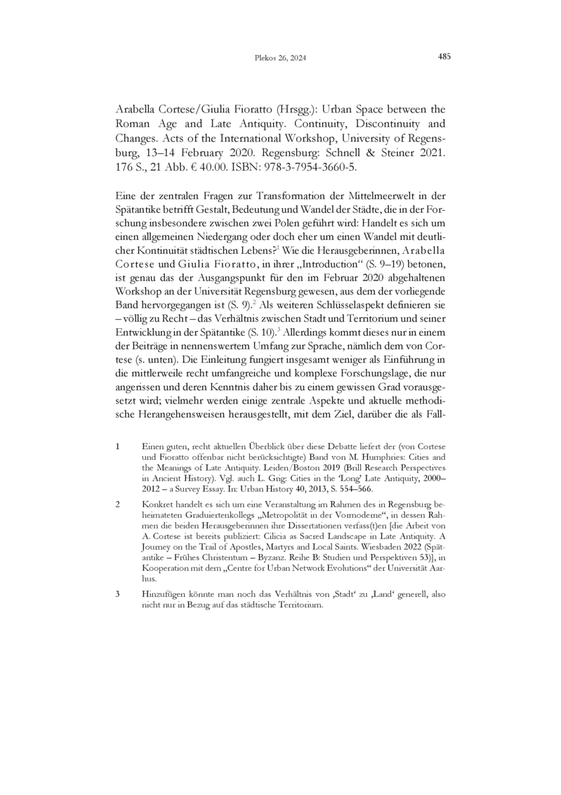 Open gallery for Urban Space between the Roman Age and Late Antiquity