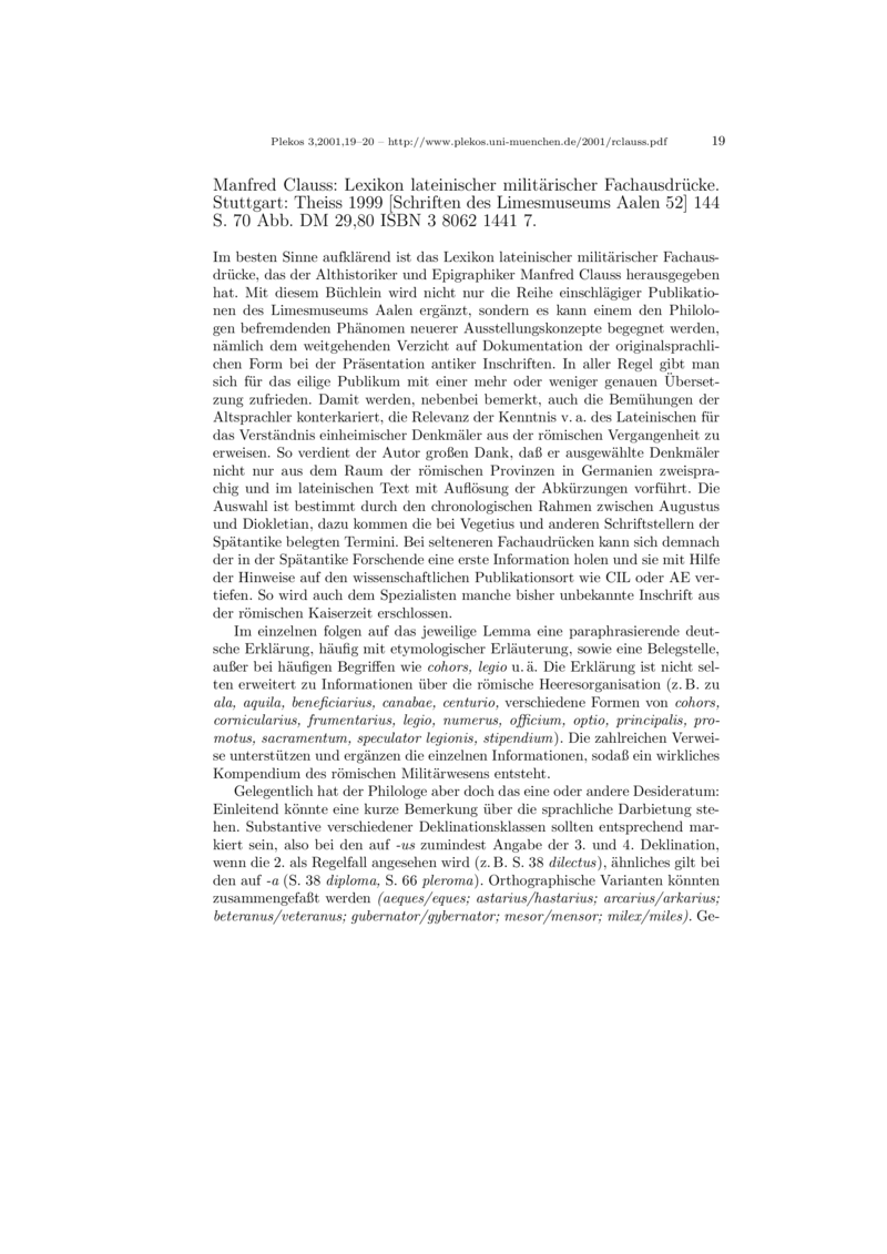 Open gallery for Lexikon lateinischer militärischer Fachausdrücke