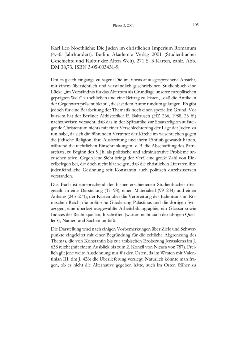 Open gallery for Die Juden im christlichen Imperium Romanum (4.–6. Jahrhundert)