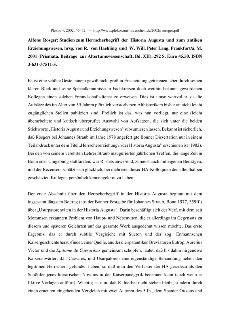 Open gallery for Studien zum Herrscherbegriff der Historia Augusta und zum antiken Erziehungswesen