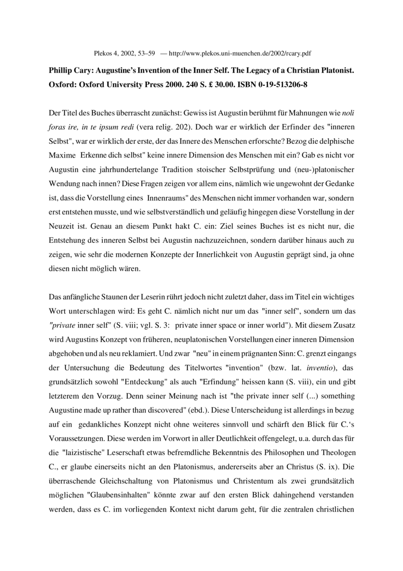 Open gallery for Augustine's Invention of the Inner Self