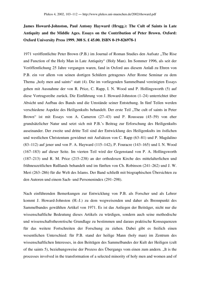 Open gallery for The Cult of Saints in Late Antiquity and the Middle Ages