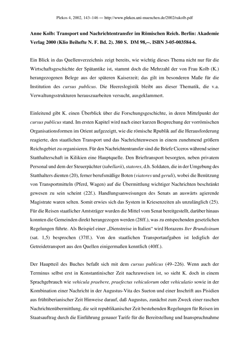 Open gallery for Transport und Nachrichtentransfer im Römischen Reich