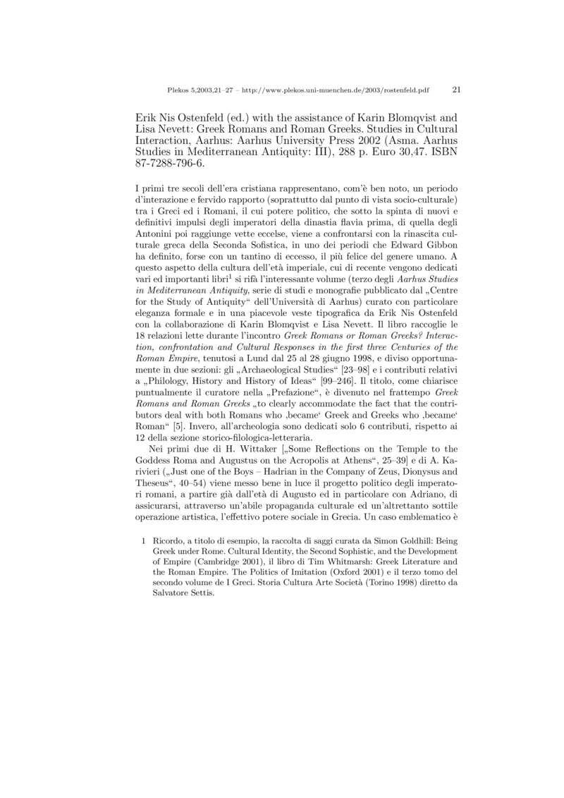 Open gallery for Greek Romans and Roman Greeks