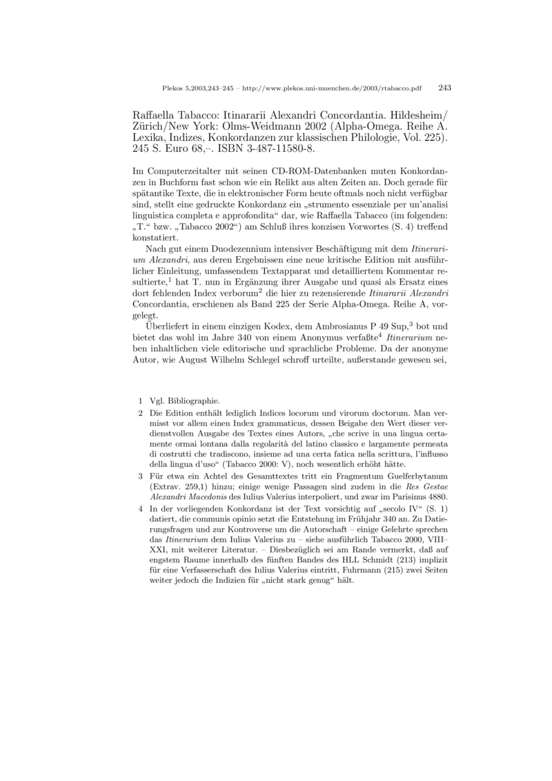 Open gallery for Itinararii Alexandri Concordantia