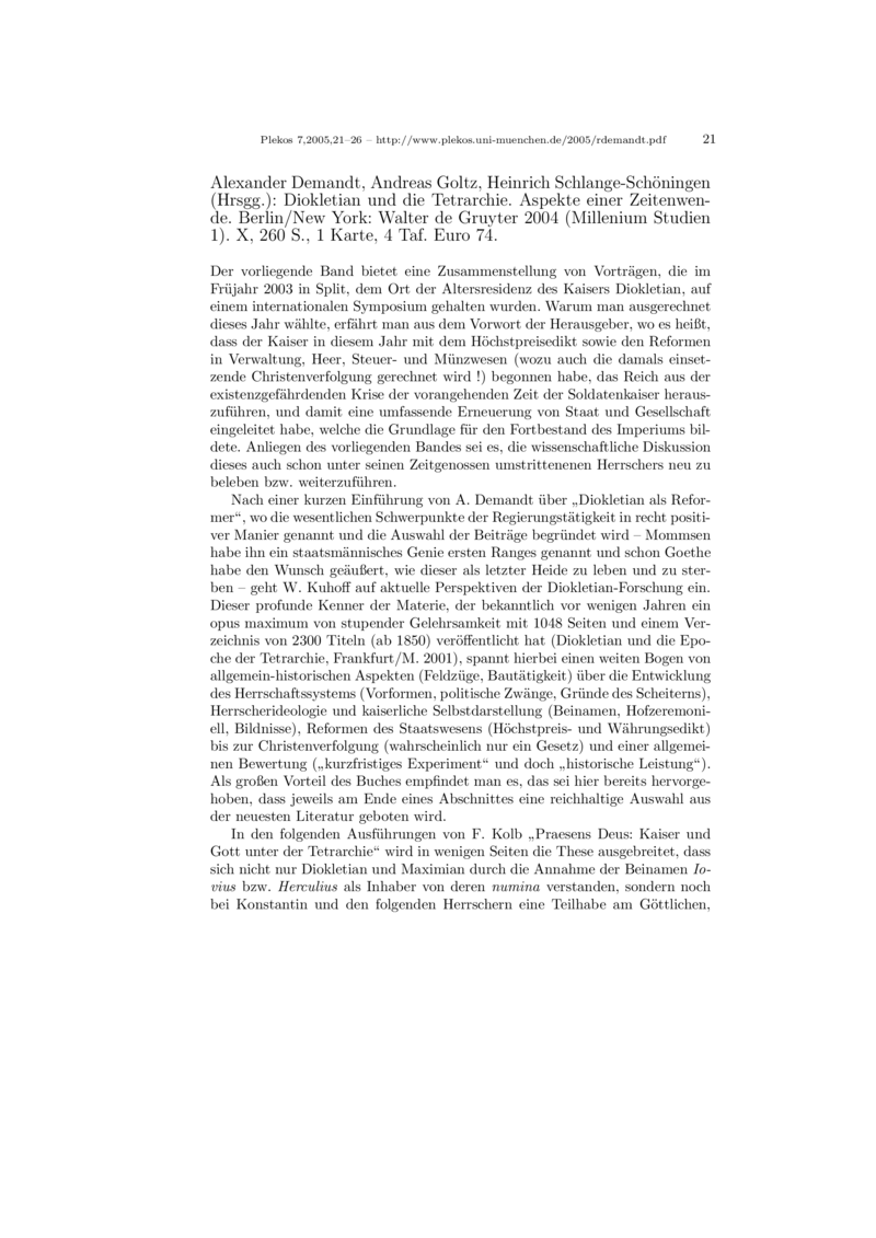 Open gallery for Diokletian und die Tetrarchie