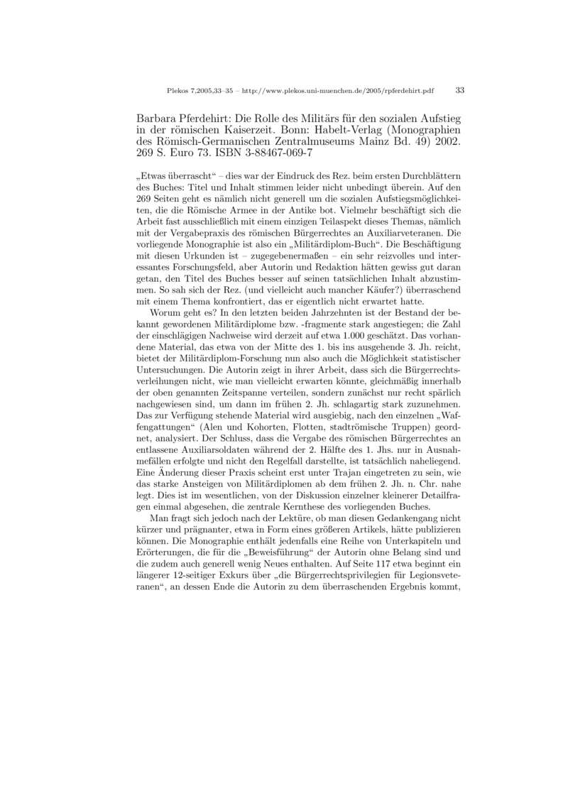 Open gallery for Die Rolle des Militärs für den sozialen Aufstieg in der römischen Kaiserzeit