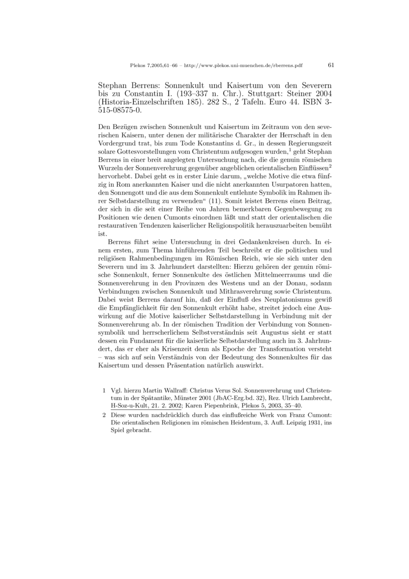 Open gallery for Sonnenkult und Kaisertum von den Severern bis zu Constantin I. (193-337 n. Chr.)