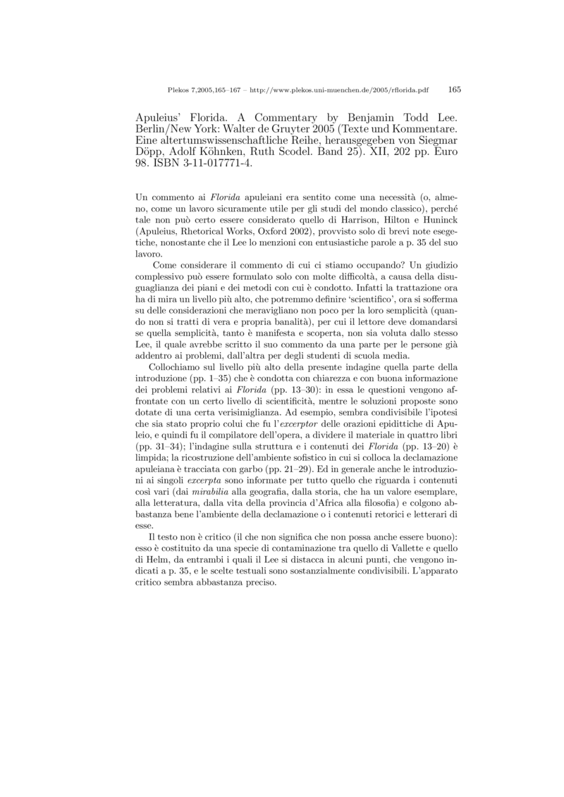 Open gallery for Apuleius' Florida