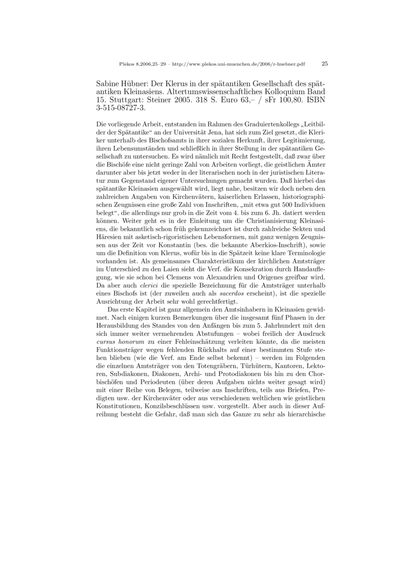 Open gallery for Der Klerus in der Gesellschaft des spätantiken Kleinasiens