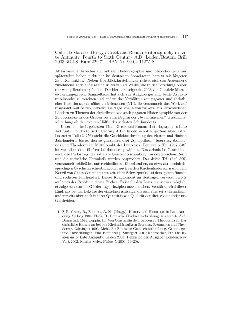 Open gallery for Greek and Roman Historiography in Late Antiquity