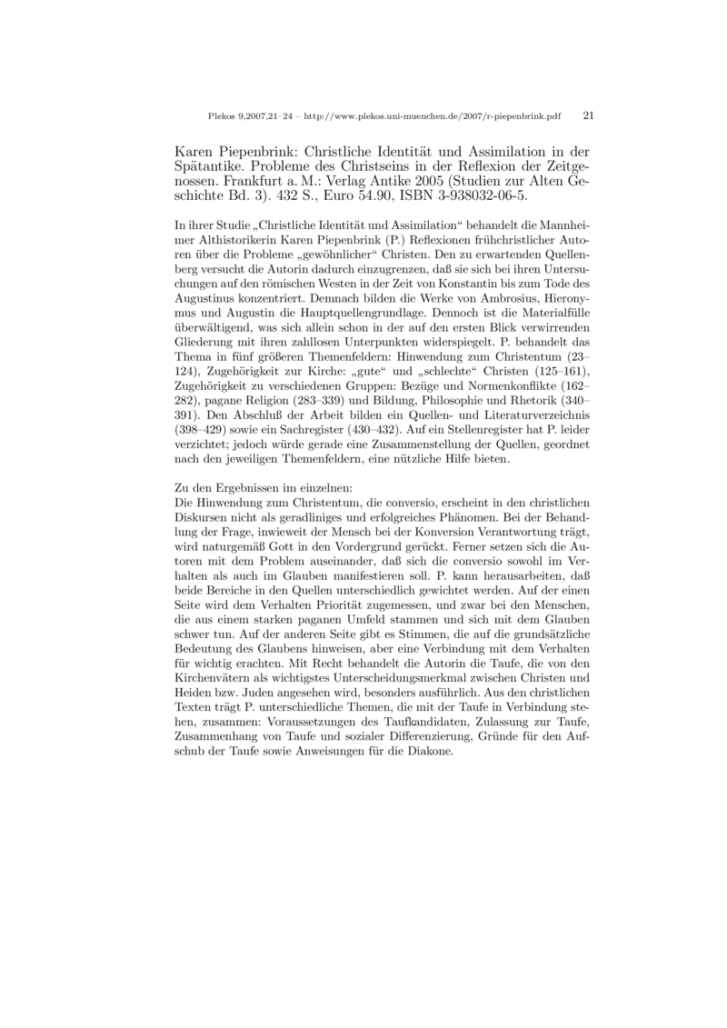 Open gallery for Christliche Identität und Assimilation in der Spätantike